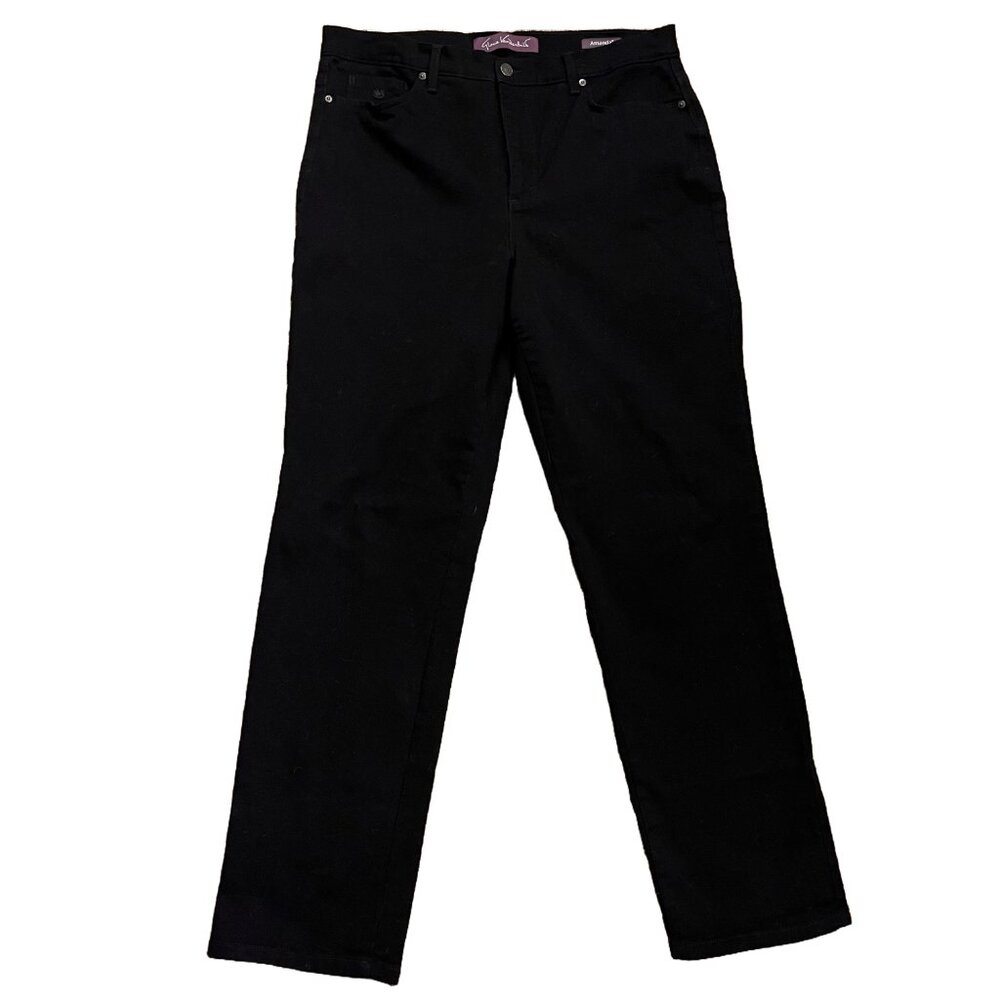 Gloria Vanderbilt Amanda Women's Size 14 Black Denim High Rise Jeans